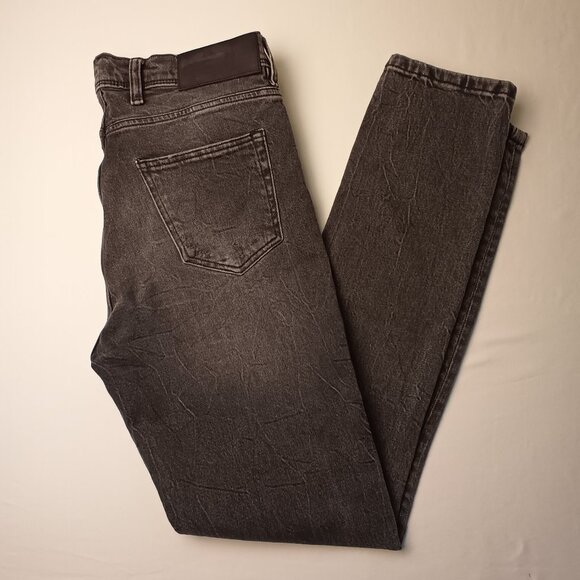Mens River Island Buttonfly Jeans Size 30x32 Dylan Slim Charcoal Grey - Picture 1 of 11